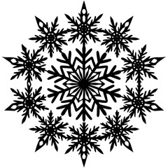 Snowflake silhouette vector illustration,new year, xmas, christmas. Snow, holiday, cold weather, frost. Winter design elements. Vector illustration.