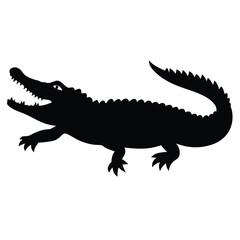 Obraz premium a Crocodile, alligator vector silhouette, 