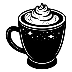 Cappuccino black vector art illustration