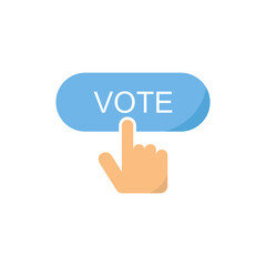 Hand pressing vote button icon, Polling, Voting election with hand sign,vector illustration isolated white background.