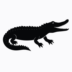 Naklejka premium aggressive Crocodile vector silhouette 