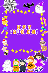 ポップで可愛いハロウィンのイラストのフレーム素材