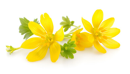 Fototapeta premium Celandine flower isolated on white background