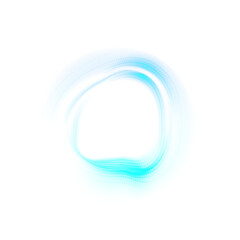 Vibrant Blue Neon Circular Wave Design on Transparent Background for Modern Projects
