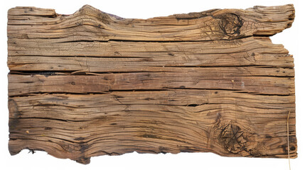 rough wooden plank cut out, isolated on white