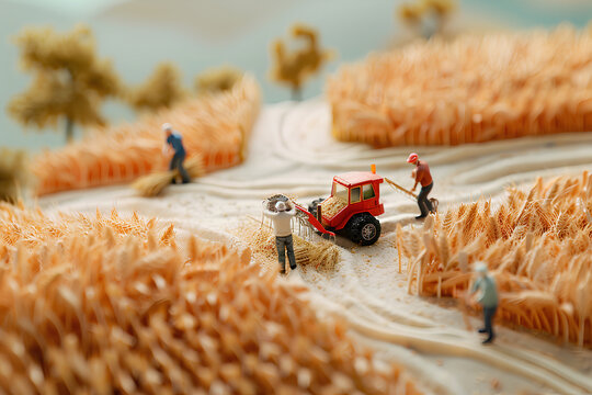 農業に従事する人々（秋の収穫）