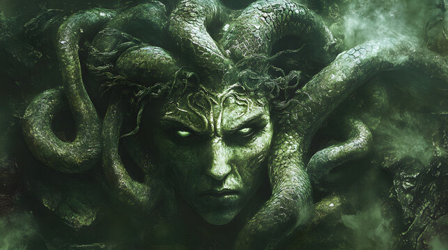 Greek mythology illustration Gorgon Medusa