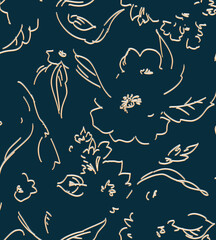 Seamless flowers pattern, floral print.