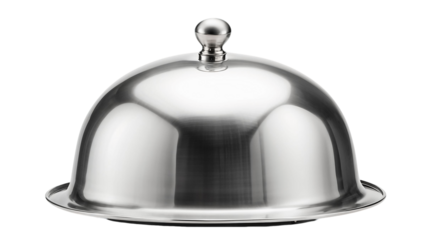 Shiny Silver Cloche Isolated on Transparent Background
