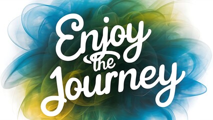 Enjoy the Journey colorful background and text (T-shirt Design Motivational Quote, Illustration ,Typography)