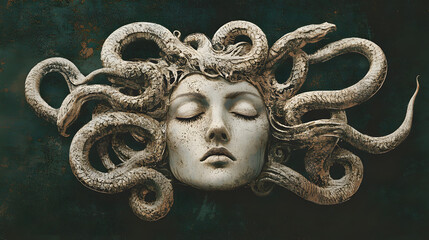 Greek mythology illustration Gorgon Medusa