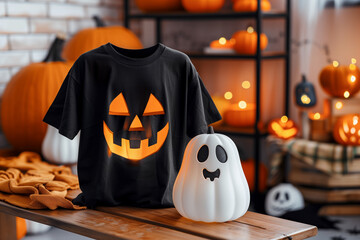 Halloween design T-shirt mockup ghost-and-boo