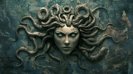 Greek mythology illustration Gorgon Medusa