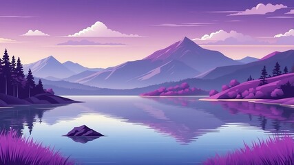 Mountain Lake Sunset Reflection