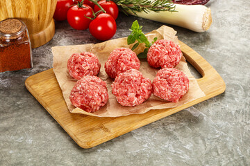 Raw beef meatball minced meat