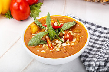 Asian spicy and sour vegetarian soup