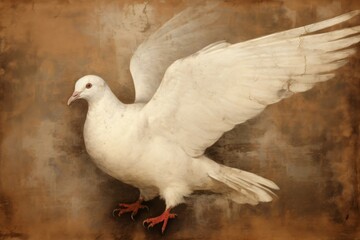 Fototapeta premium The Overturned dove painting animal bird.