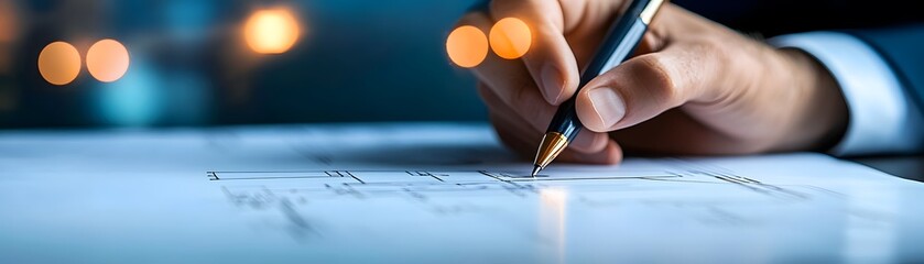 Strategic Vision: Business Leader guessed out Blueprint for Future Projects, Blueprint for Success and Future Strategies with Copy Space