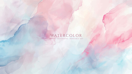 Fototapeta premium Abstract horizontal watercolor background. Hand drawn vector texture. Brush stroked painting pastel color watercolour