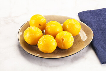 Ripe sweet and juicy Yellow Plums
