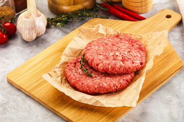 Raw beef minced meat cutlet