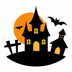 Spooky Halloween vector: haunted houses, jack-o'-lanterns, witches, bats, ghosts, and eerie night scenes in vibrant, festive colors.