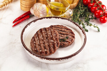 Grilled beef cutlet for burger