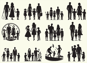 Family Silhouette Vector Illustration