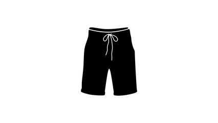 Womens Shorts, black isolated silhouette