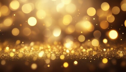 Obraz premium Golden bokeh blurred background with light flares