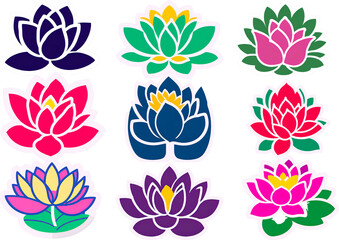 lotus flower illustration isolated on white