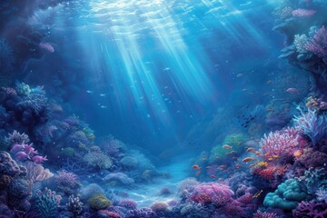 Naklejka premium Nature underwater nature sea.