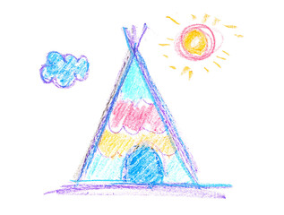 Camp colorful symbol, icon isolated on white