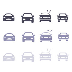 auto car icon set vector art illustration on white background.