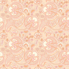 Vintage floral background. Damask paisley seamless vector pattern
