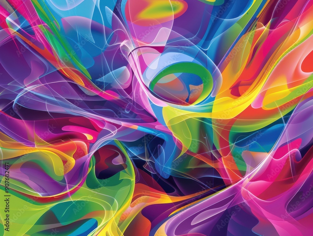 Poster a vibrant and colorful abstract background with swirling patterns, perfect for creative designs and 