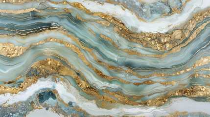 Obraz premium Elegant marble ink texture background with golden accents and swirling patterns