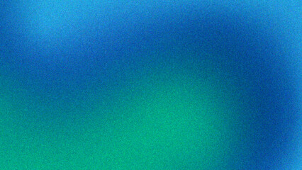 Deep blue turquoise grainy gradient rough background with noise texture.
