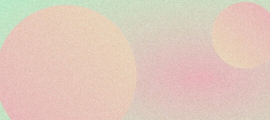 Abstract Poster Design Featuring Two Pastel Gradient Spheres, Grainy Texture, and Light Geometric Elements