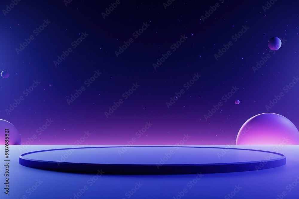 Canvas Prints Purple night space blue.