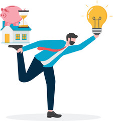 Yoga keep your body balanced, vector illustration business character design,

