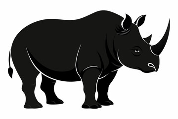 Fototapeta premium Rhino Silhouette Vector, rhino vector graphic icon 