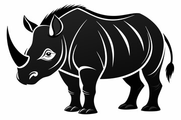Fototapeta premium Rhino Silhouette Vector, rhino vector graphic icon 