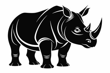 Obraz premium Rhino Silhouette Vector, rhino vector graphic icon 