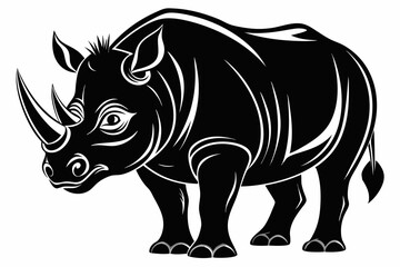 Fototapeta premium Rhino Silhouette Vector, rhino vector graphic icon 