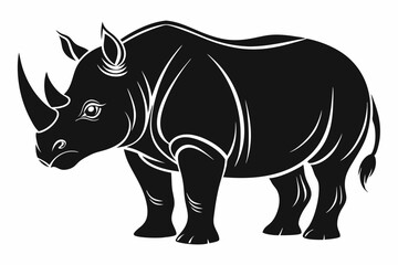 
Rhino Silhouette Vector, rhino vector graphic icon
