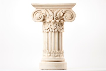 Naklejka premium Old classical greek column architecture white background representation.