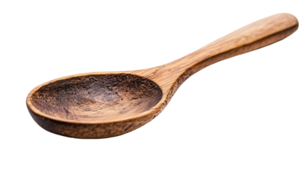 wooden spoon isolated on transparent background 