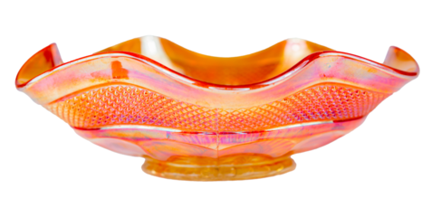 Vintage collectible carnival glass dish from America