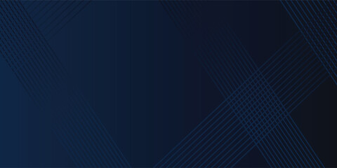 Fototapeta premium Abstract background dark blue for presentation design. Abstract bright blue color strip pattern luxury dark blue with geometric elements.